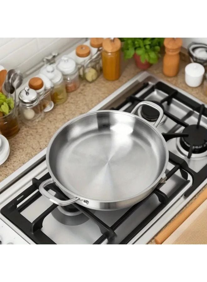 8 66 Inch Silver Stainless Steel Grill Pan Non Stick Frying Pan Dishwasher Safe - Image 2